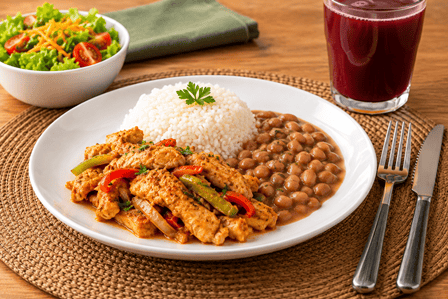 Iscas-de-frango-arroz-branco-e-feijao-carioca-400-gramas
