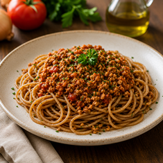 Espaguete Integral à Bolonhesa com Proteína de Soja (400 g)