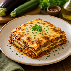 Lasanha Vegetariana de Berinjela e Abobrinha à Bolonhesa - 400 g