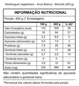 Tabela-nutricional-Hamburguer-vegetariano-Arroz-Branco-Brocolis-400-g
